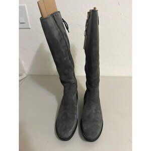 Born Cotto Women Boots New Sz 7.5M Grey Carbon Suede Leather Riding Boots